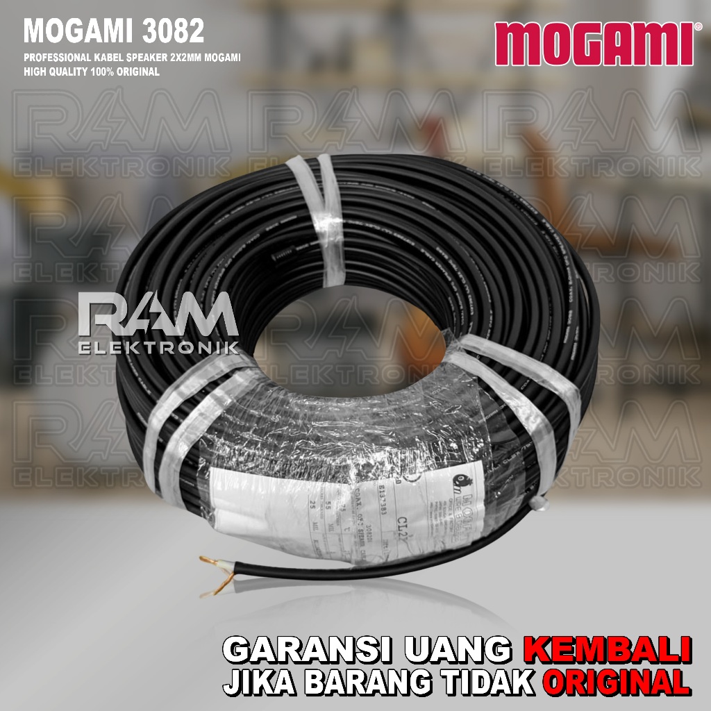 Kabel Speaker Coaxial MOGAMI 3082 Original Harga 1 Roll