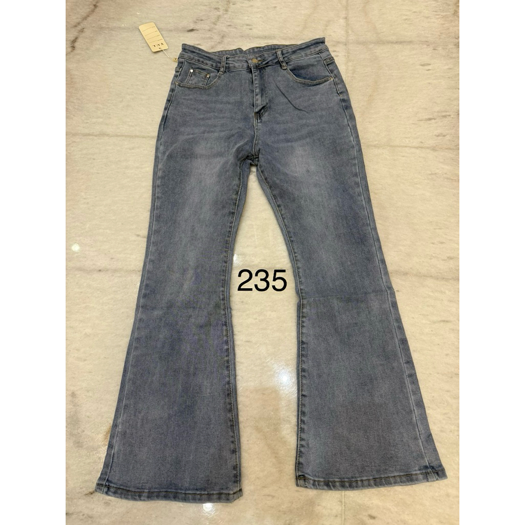 celana jeans denim Y.U.L baggy flare jeans stretch jeans highwaist