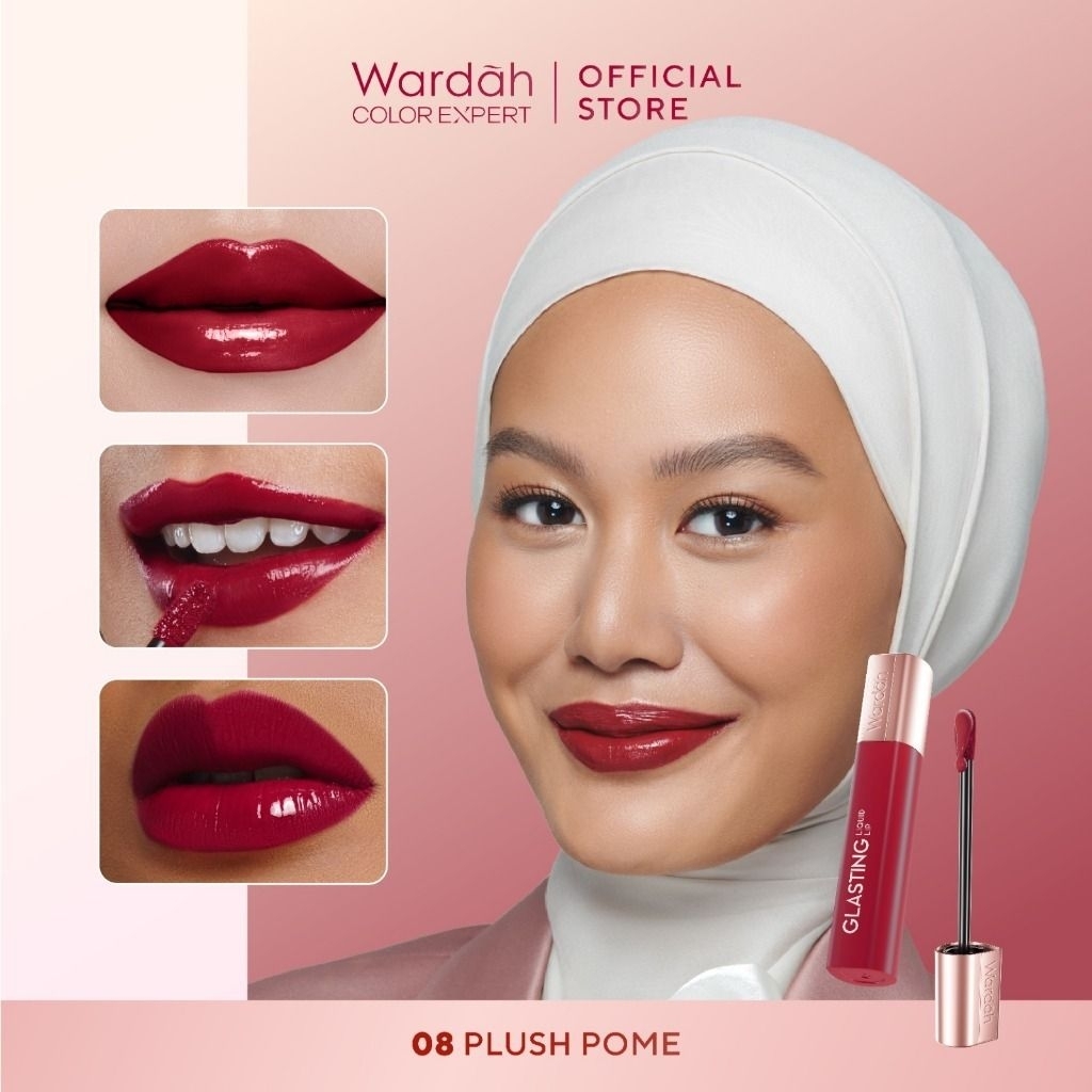 WARDAH GLASTING LIQUID LIP 08 PLUSH POME