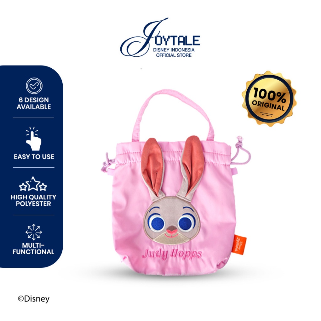 DISNEY Zootopia Pink Judy Drawstring Storage Bag Series | Tas Mini Makeup Travel Bag Pouch Kosmetik 