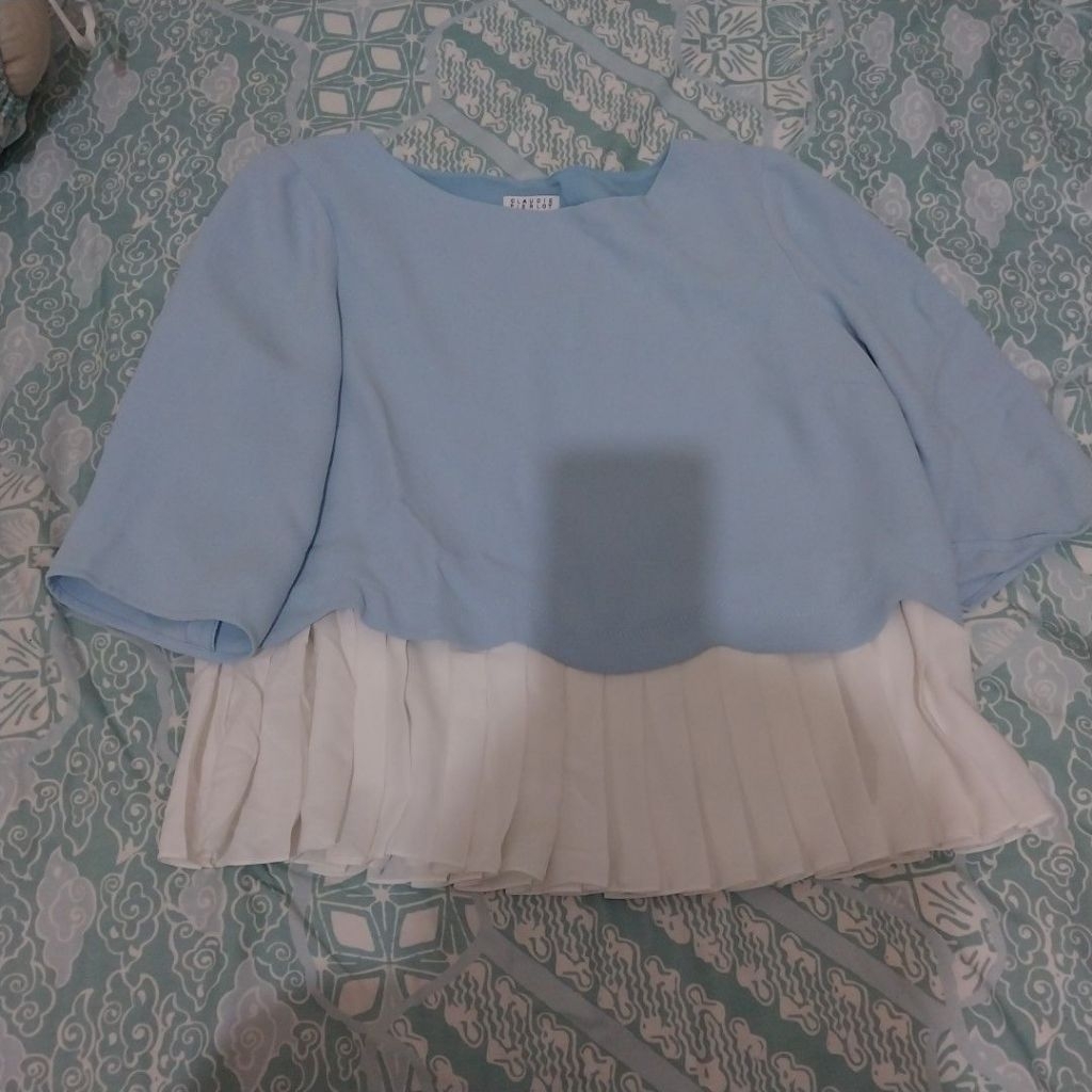CLAUDIE PIERLOT Pleated Top with Scallop Detail