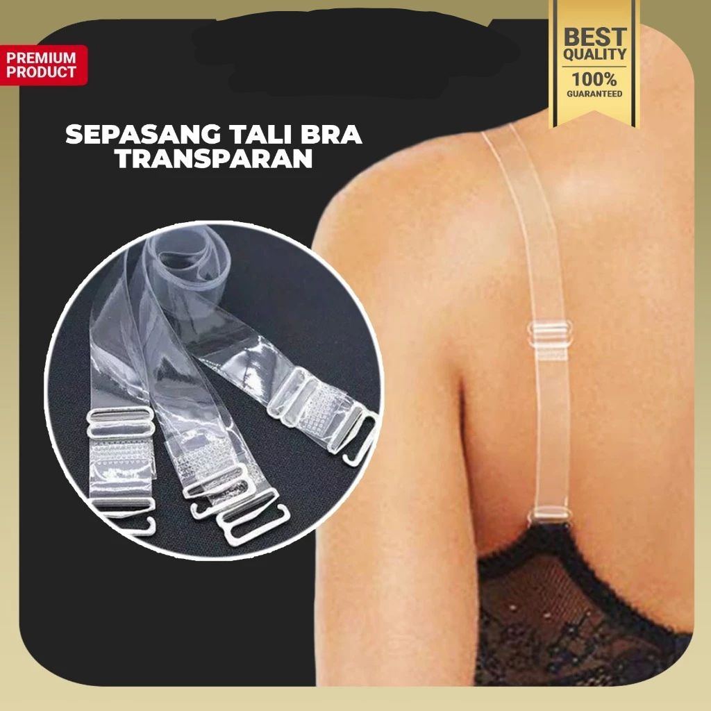YO ~ Tali Bra Transparan | Tambahan Tali Bra Bening Premium Nyaman | Invisible Bra Strap