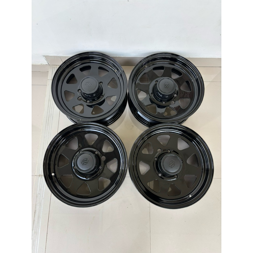 Velg Kaleng Jimny Katana Ring 15 Hitam Glossy