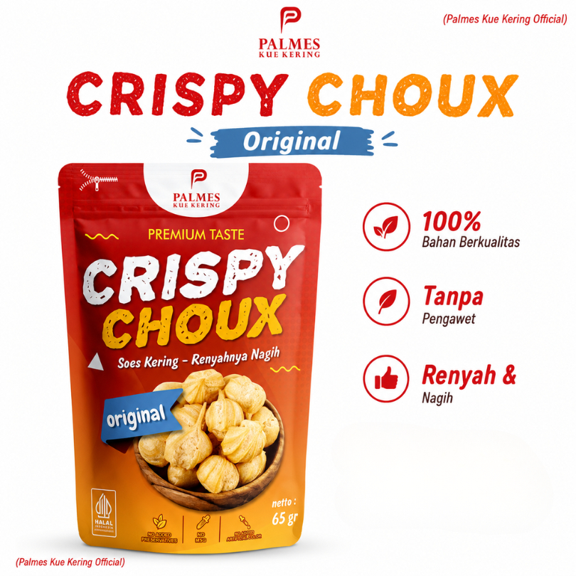 PALMES - Crispy Choux Original 65 gr - Sus Kering Original - Khas Pekalongan