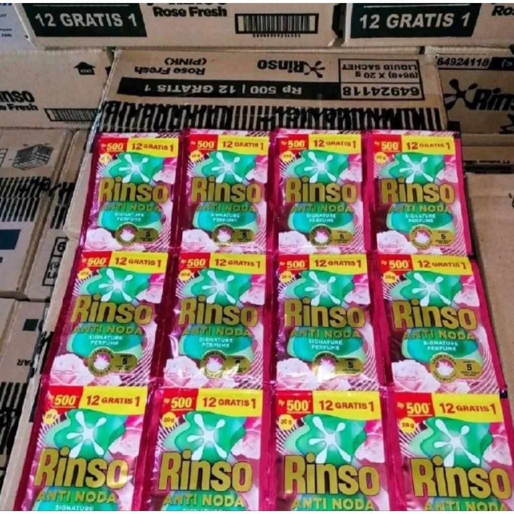 RINSO CAIR 1 Dus Deterjen Cair Renceng 20g Isi 96 Sachet / RINSO CAIR 1DUS 40g 1000 AN  SACHET