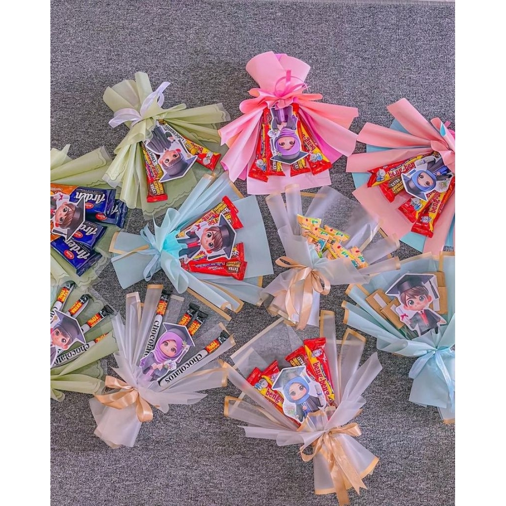 Buket Snack Pocky Pink - Hadiah Spesial dengan Kartu Ucapan Gratis