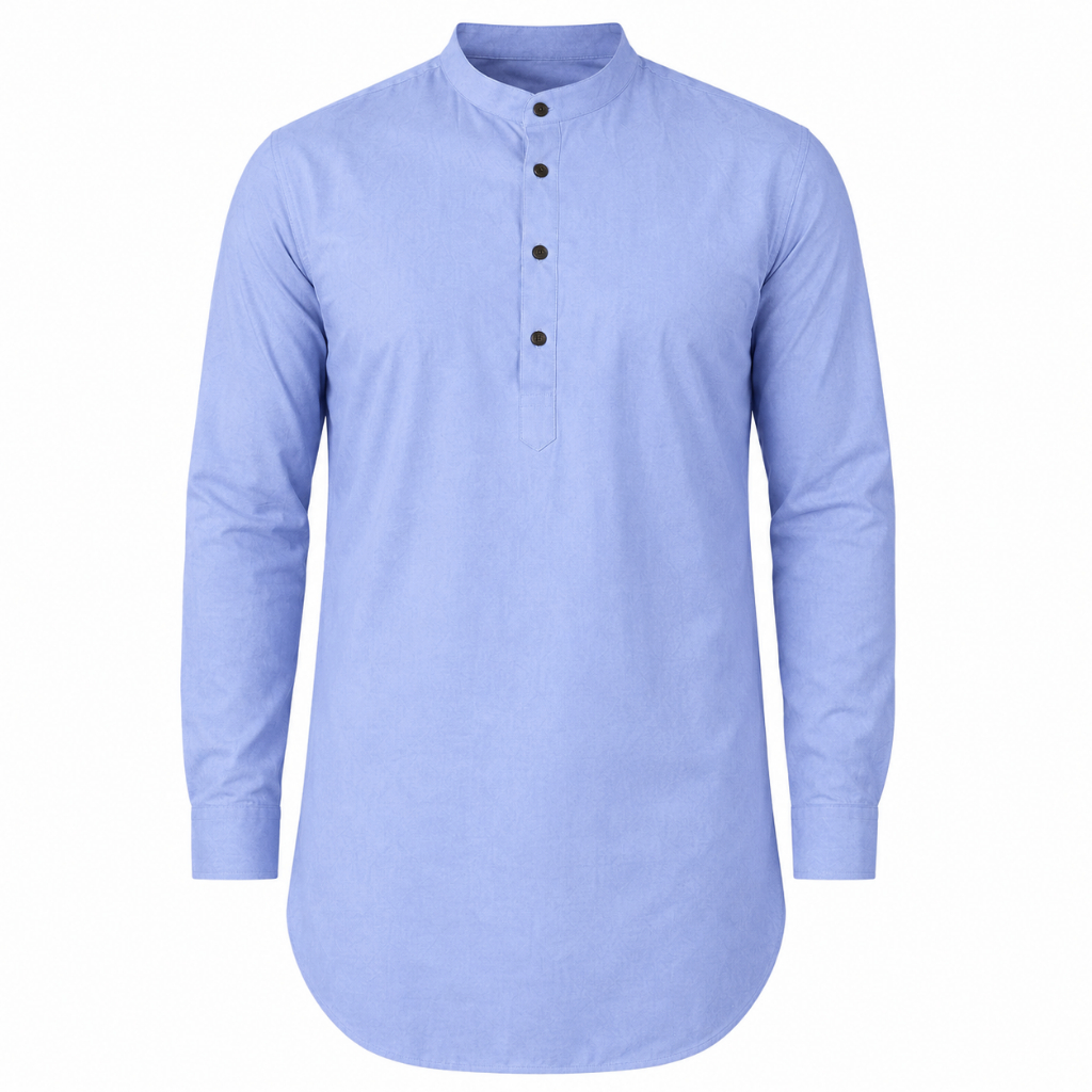 New Eight Nineteen Baju Koko Kurta Lengan Panjang Warna Biru Muda Biru Laut Light Blue Sky Blue