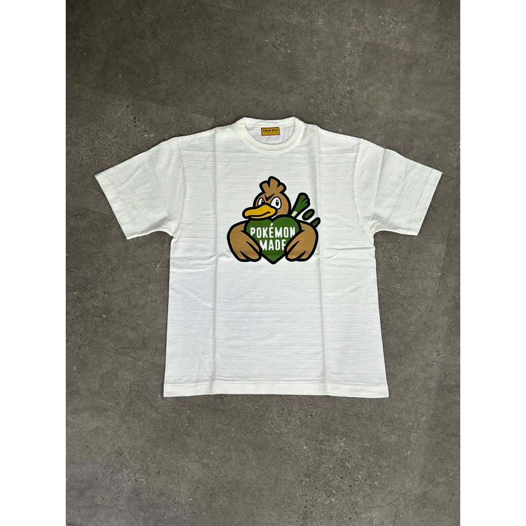 HUMAN MADE X POKEMON PART 2 GRAPHIC TEE FARFETCHD WHITE 100% ORIGINAL