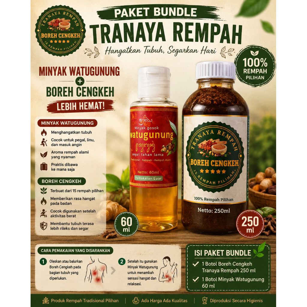 Bundle Boreh cengkeh tranaya + minyak Anget balur watugunung