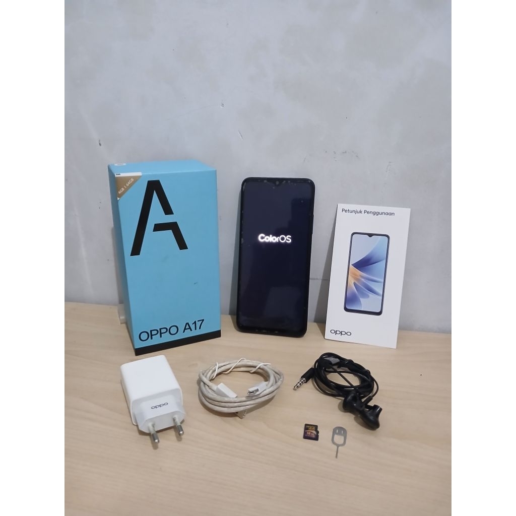 Oppo A17 4/64 Handphone Fullset RAM 4 GB MEMORY 64 GB Second Lengkap