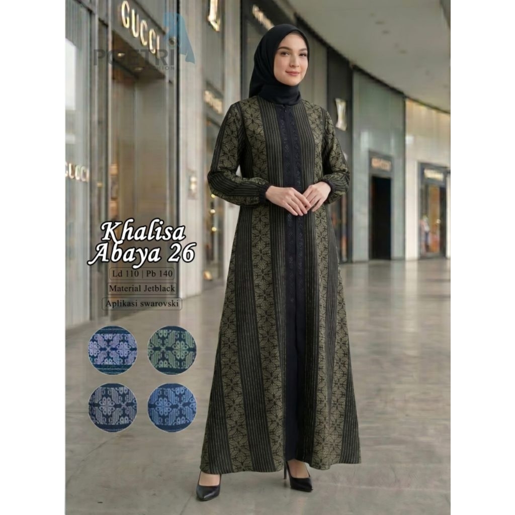 Gamis Jetblack Mix Swaroaky Poetri Collection