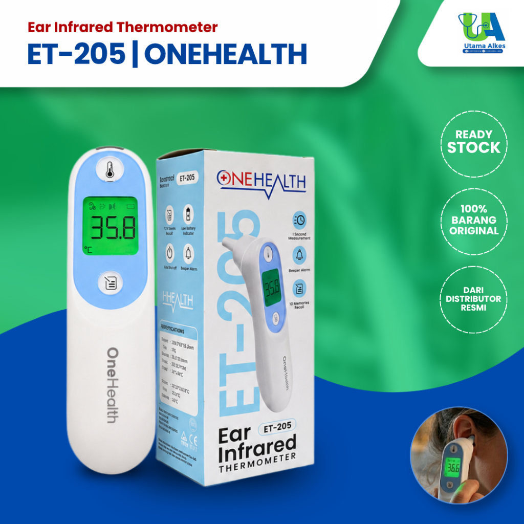 THERMOMETER DIGITAL EAR INSTANT | TERMOMETER TELINGA DIGITAL | ET-205 | ONEHEALTH