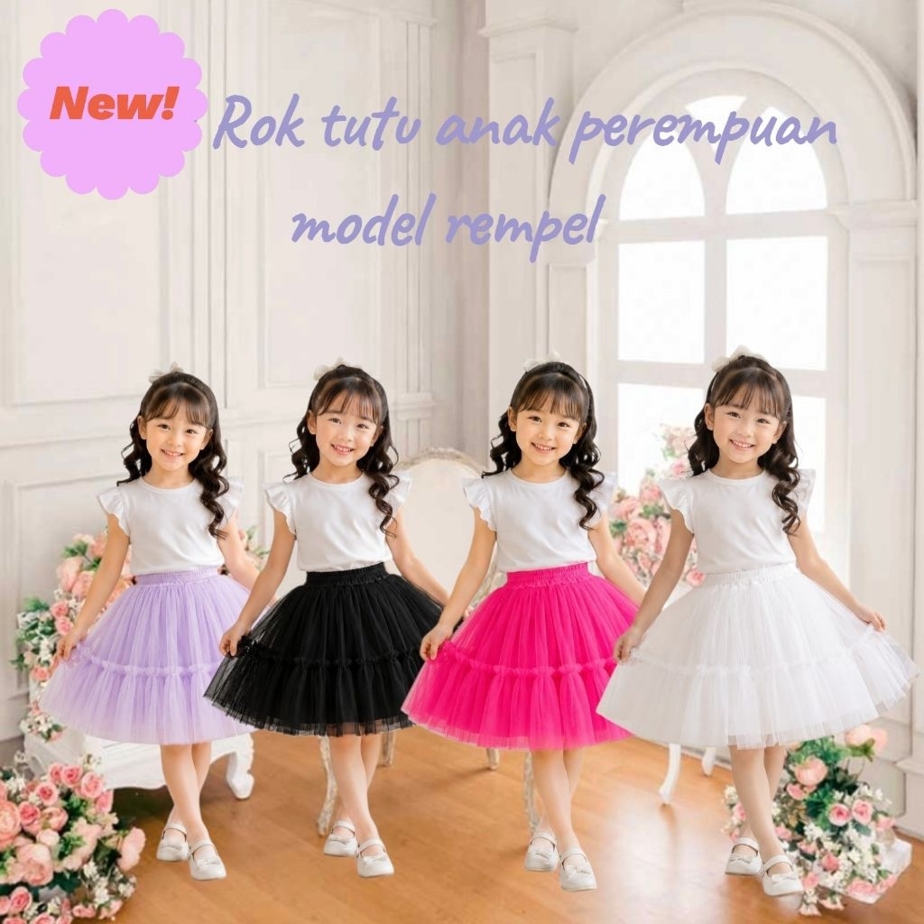 Rok Tutu pendek anak Perempuan Irok tutu I rok tile I rok rempel 1-12th
