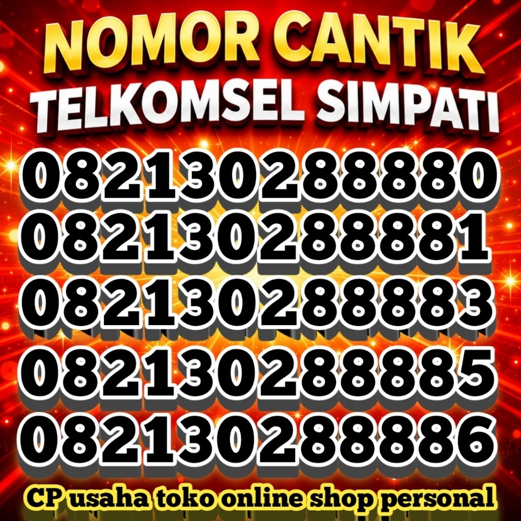 Nomor cantik 8888 kwartet delapan Telkomsel