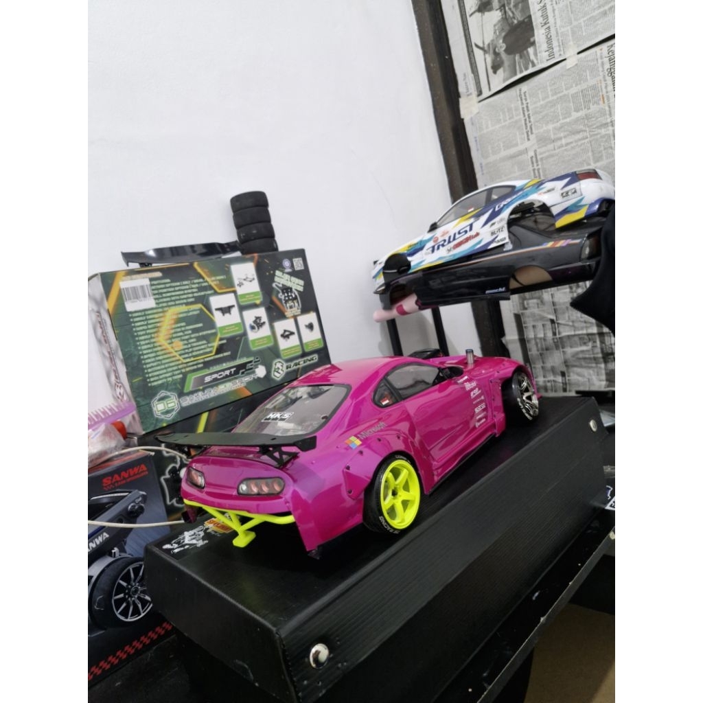 body yokomo supra mk4 repaint outside pink magenta