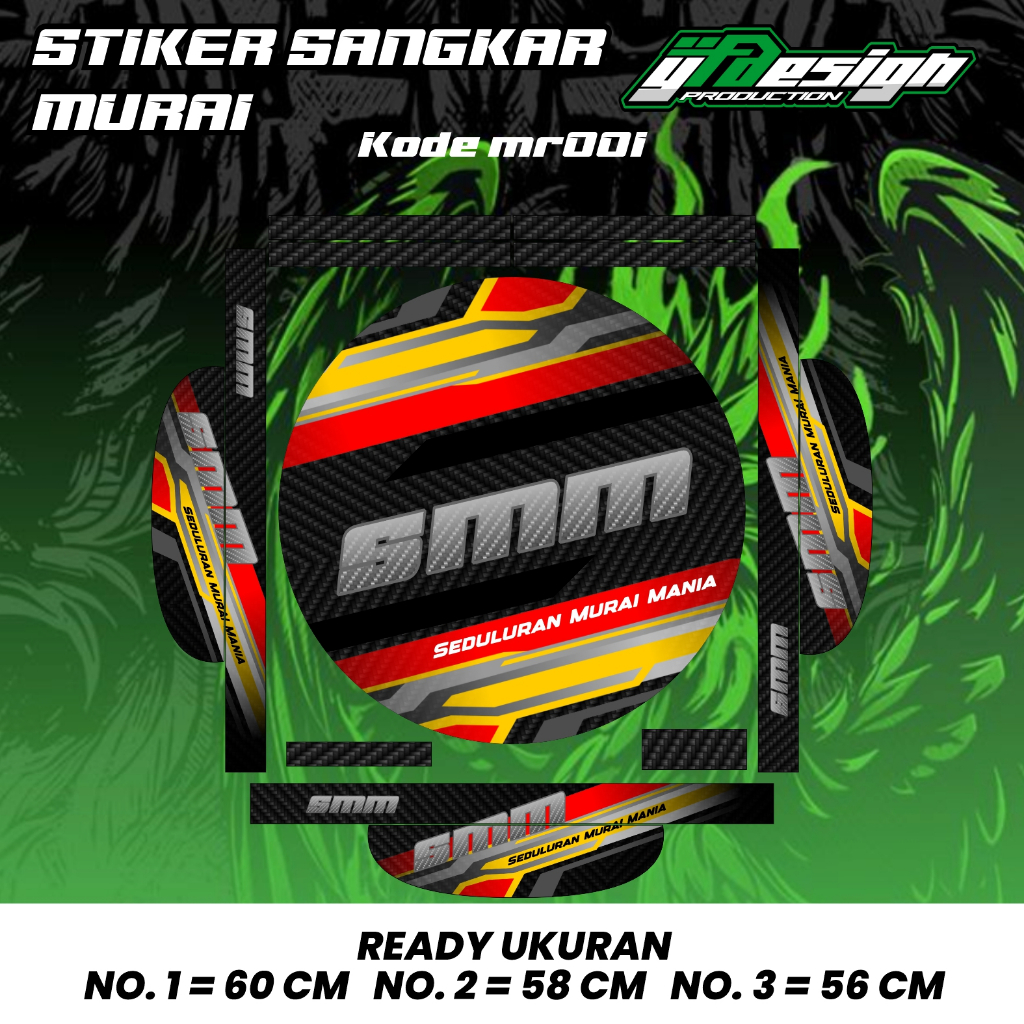 Stiker Sangkar Murai Decal Sangkar Burung Murai Model Terbaru Motif SMM