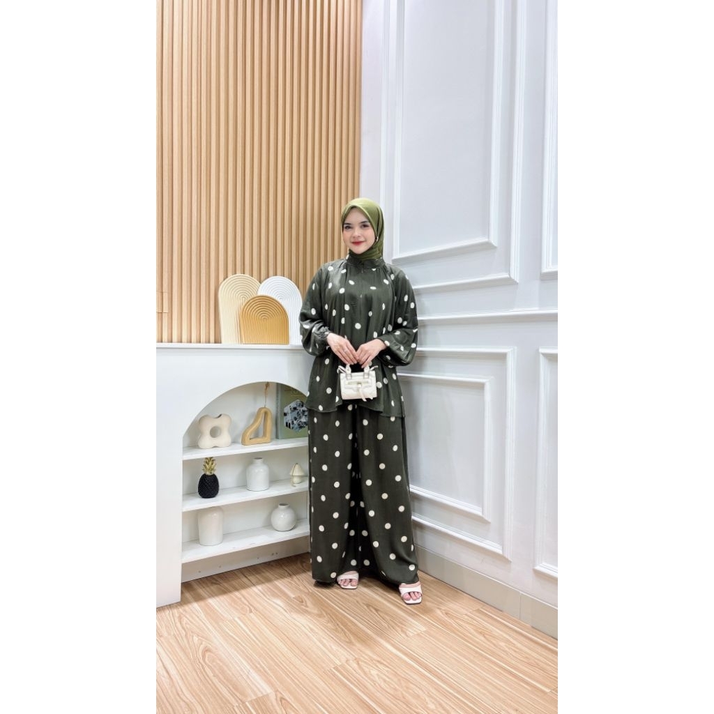 Laura Set Kulot By Kanaya/ Set Piyama Celana Kulot Lebar