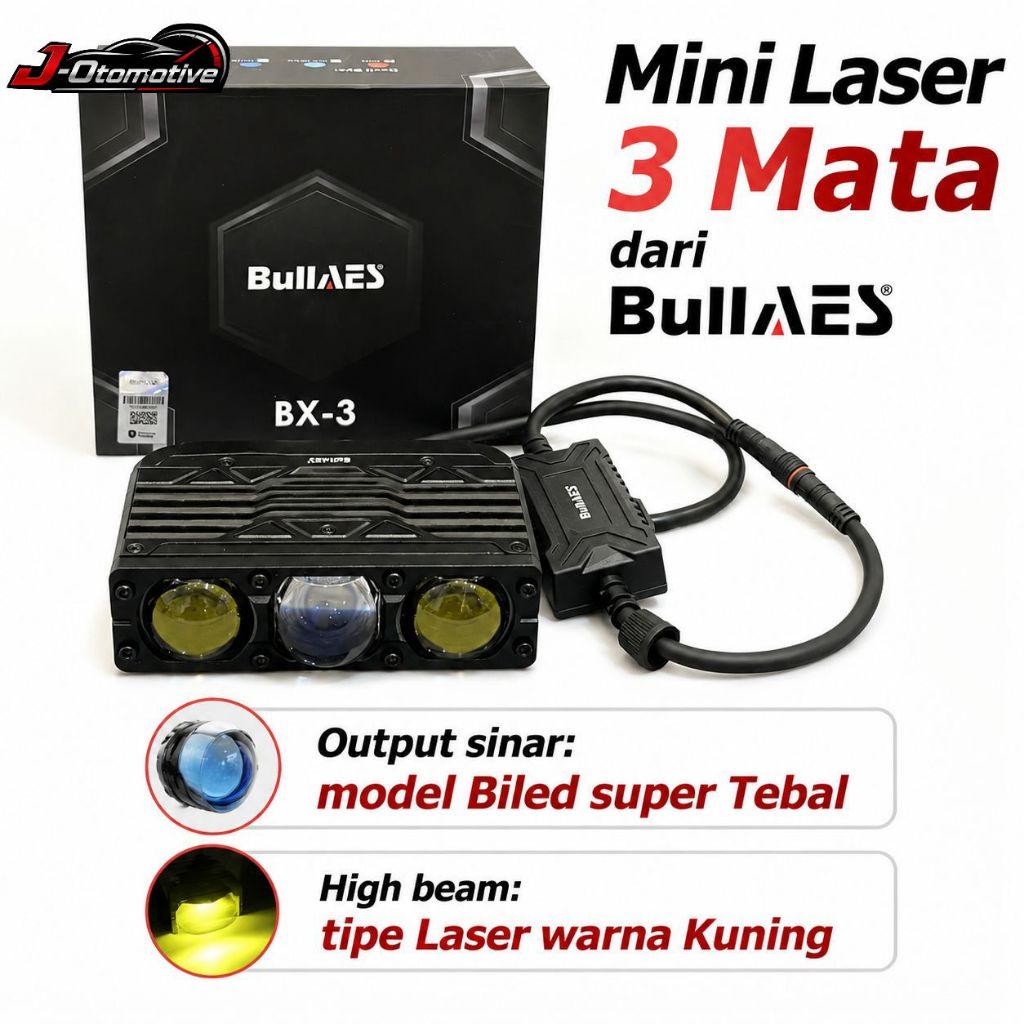 Lampu Mini Laser 3lens AES BX-3 | Devil Eye | Mini Projie 3 Mata AES