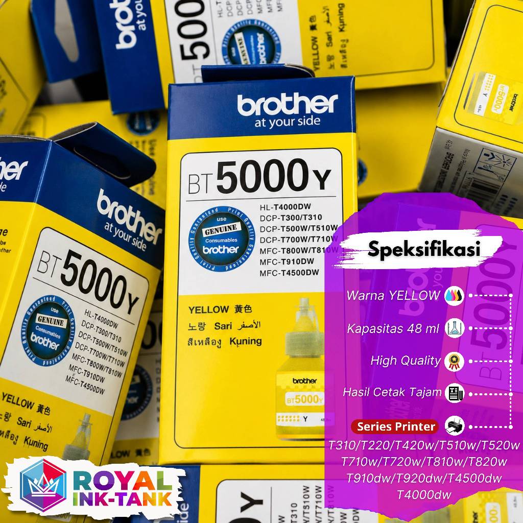 TINTA BROTHER BTD60BK & BT5000 PREMIUM Series Printer DCP DCP-T300, DCP-T500W, DCP-T700W, MFC-T800W,