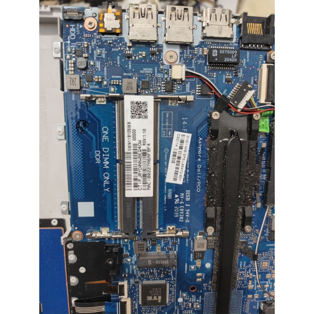 motherboard/MESIN LAPTOP HP 14s-dk1123au AMD ATHLON GOLD