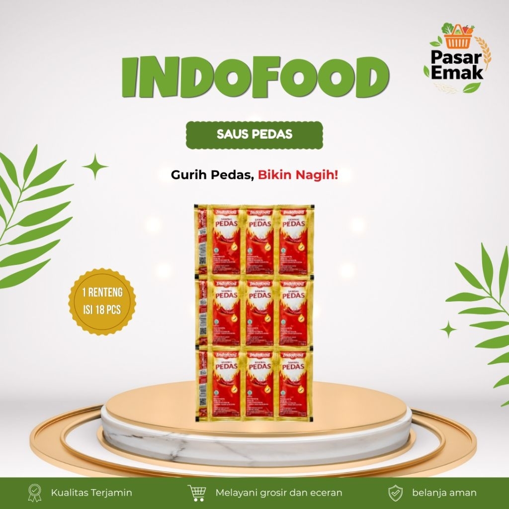 Indofood Saos Pedas Sachet | Renteng Isi 18 Sachet