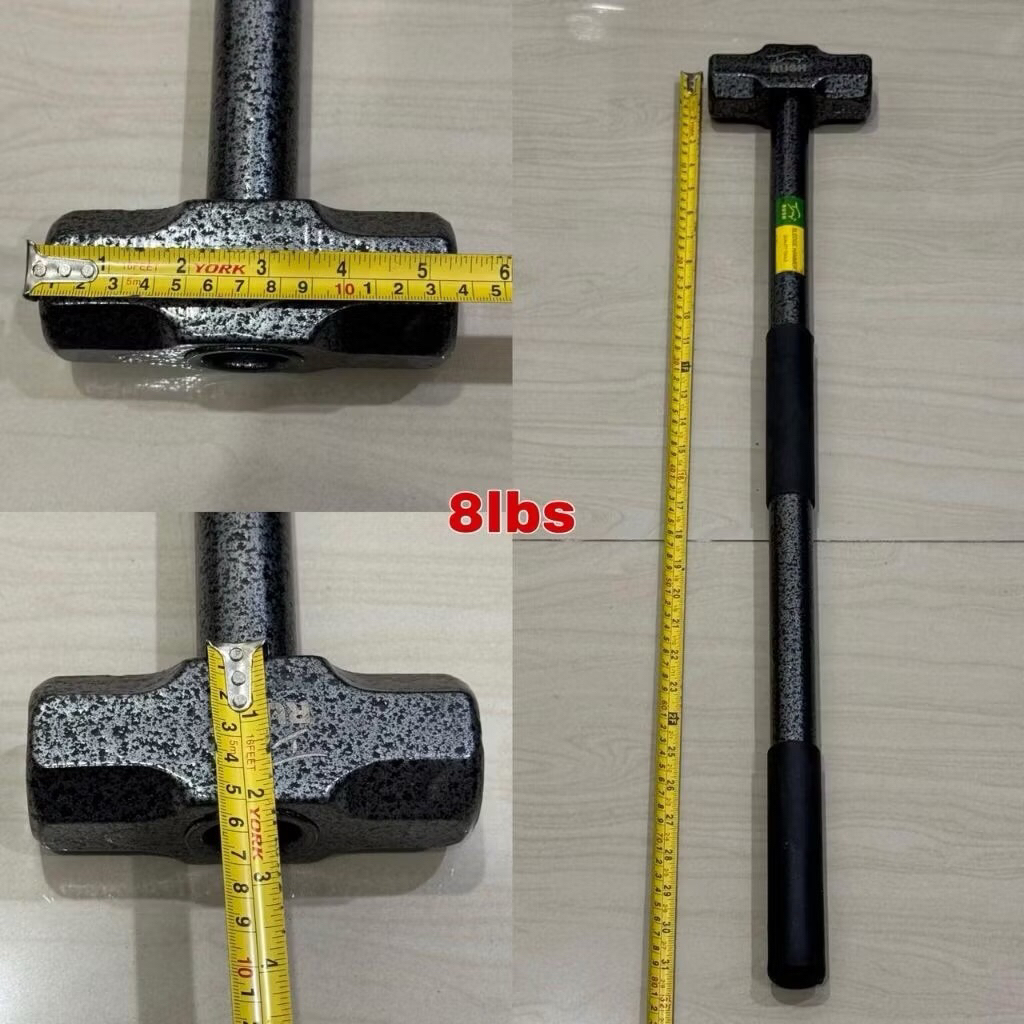 8LBS gg pipa BESI martil segi palu godam 8 lbs petak gagang BESI balut karet HITAM IRON handel handl