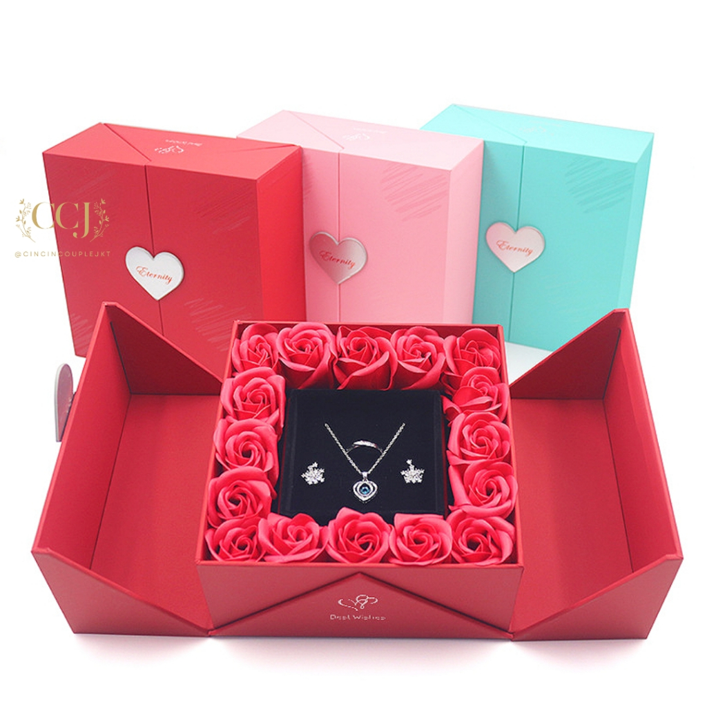 ETERNITY LOVE PROMISE RING BOX - HIDDEN JEWELRY / BOX CINCIN NIKAH LAMARAN TEMPAT KOTAK BUNGA MAWAR 