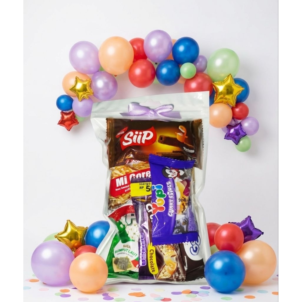 MINI GIFT ULANG TAHUN ISI 6 / Mini gift snack ulang tahun / gift wisuda / gift sempro / gift perpisa