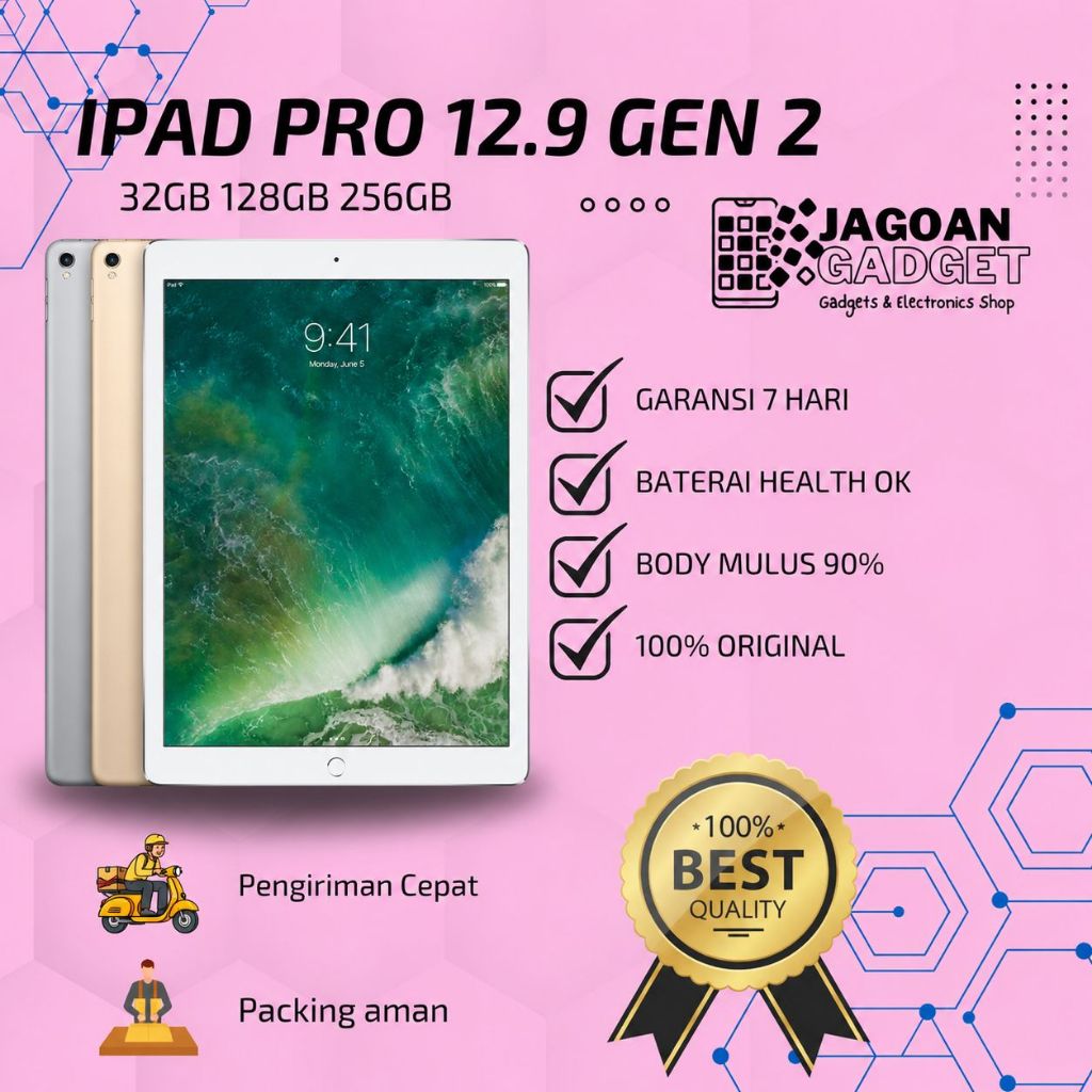 iPad Pro 12.9 Inch 2017 Gen 2 32GB 128GB 256GB Wifi Only Second Original | JAGOAN GADGET