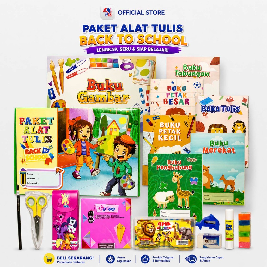 Alat Tulis / Set Alat Tulis / Paket Alat Tulis Sekolah Lengkap Untuk Anak Cerdas PAUD TK SD Back To 