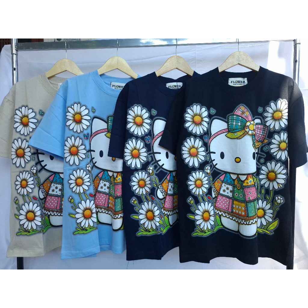 Mode - Kaos Flower Oversize Bangkok Hello Kitty - Original Thailand