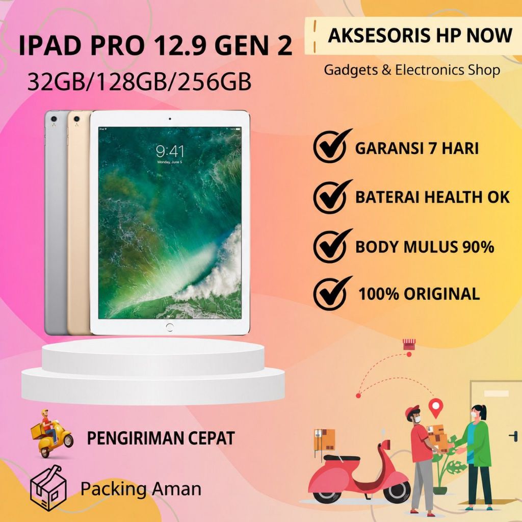 Ipad Pro 12.9 GEN 2 (2017) 32GB 128GB 256GB Wifi Only Second ORIGINAL - AHN