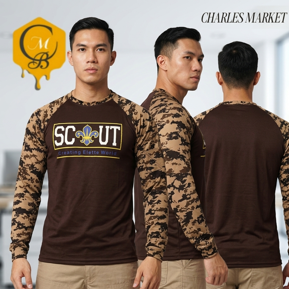 KAOS DECKER PRAMUKA SCOUT  - KAOS PRAMUKA LORENG SCOUT - KAOS PRIA WANITA PRAMUKA SCOUT