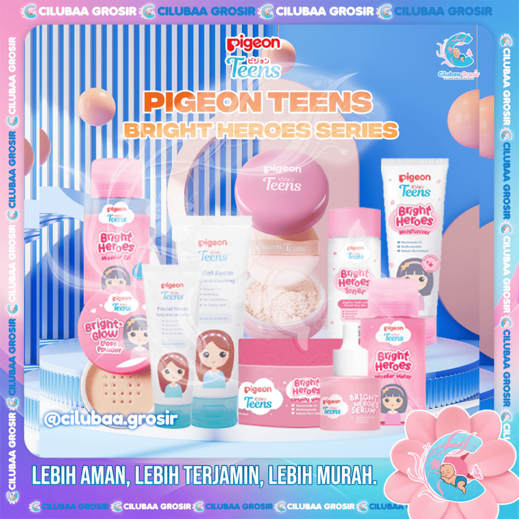 PIGEON TEENS Bright Heroes Paket Lengkap Isi 8 || Skincare remaja mencerahkan || Niacinamide infused