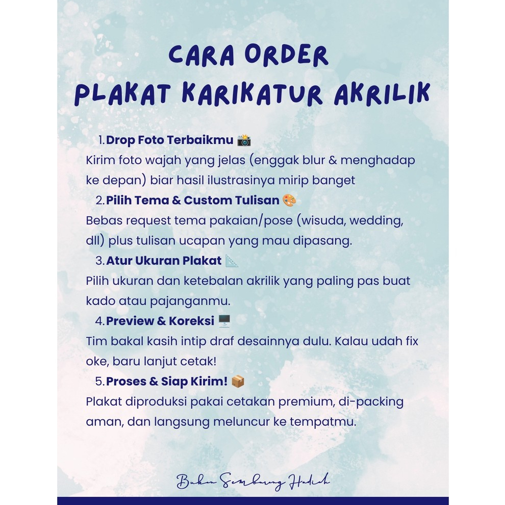 TAMBAHAN WAJAH KARIKATUR (PLAKAT KARIKATUR AKRILIK)