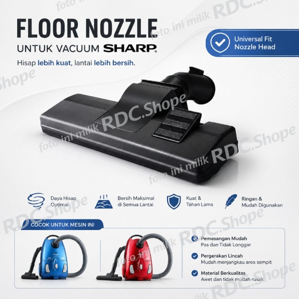Alternatif Floor Nozzle Vacuum Cleaner / Kepala sikat untuk vacuum Sharp EC-8305 dan EC-8304