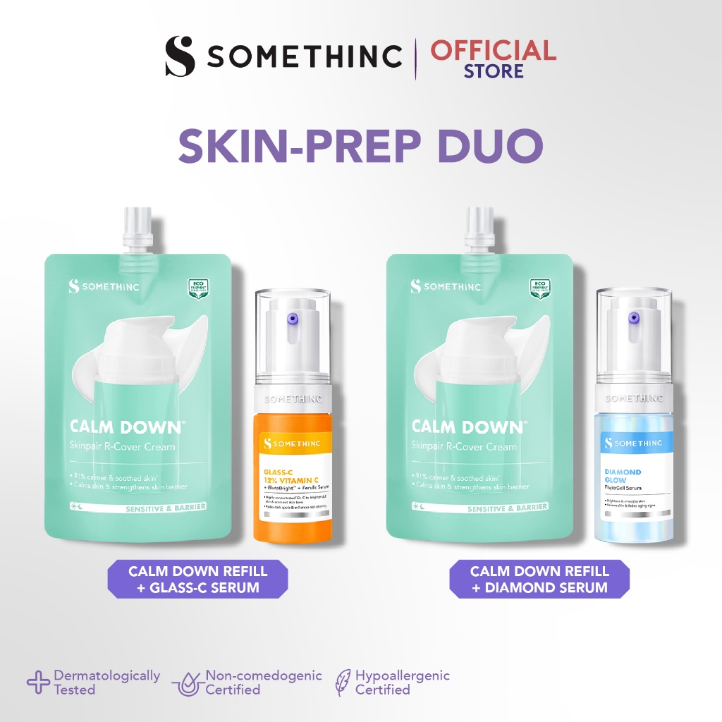 [BUNDLE HEMAT] SOMETHINC [2 PCS] Skin-Prep Duo (Calm Down Skinpair R-Cover Cream Moisturizer, Diamon