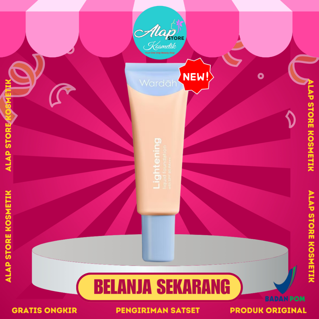 Wardah Lightening Liquid Foundation Meratakan dan mencerahkan 25ml & 6ml