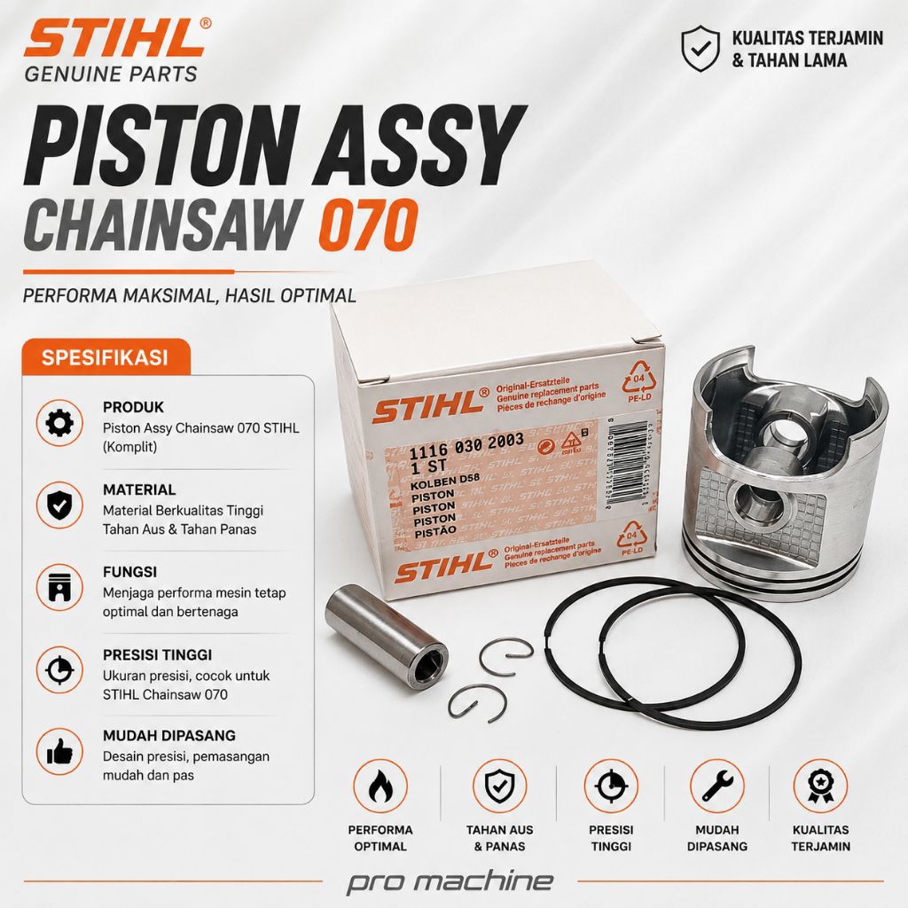 070 PISTON ASSY STIHL CHAINSAW PISTON KOMPLIT 070 STIHL PISTON SET 070 STIHL ORI BEST SELLER