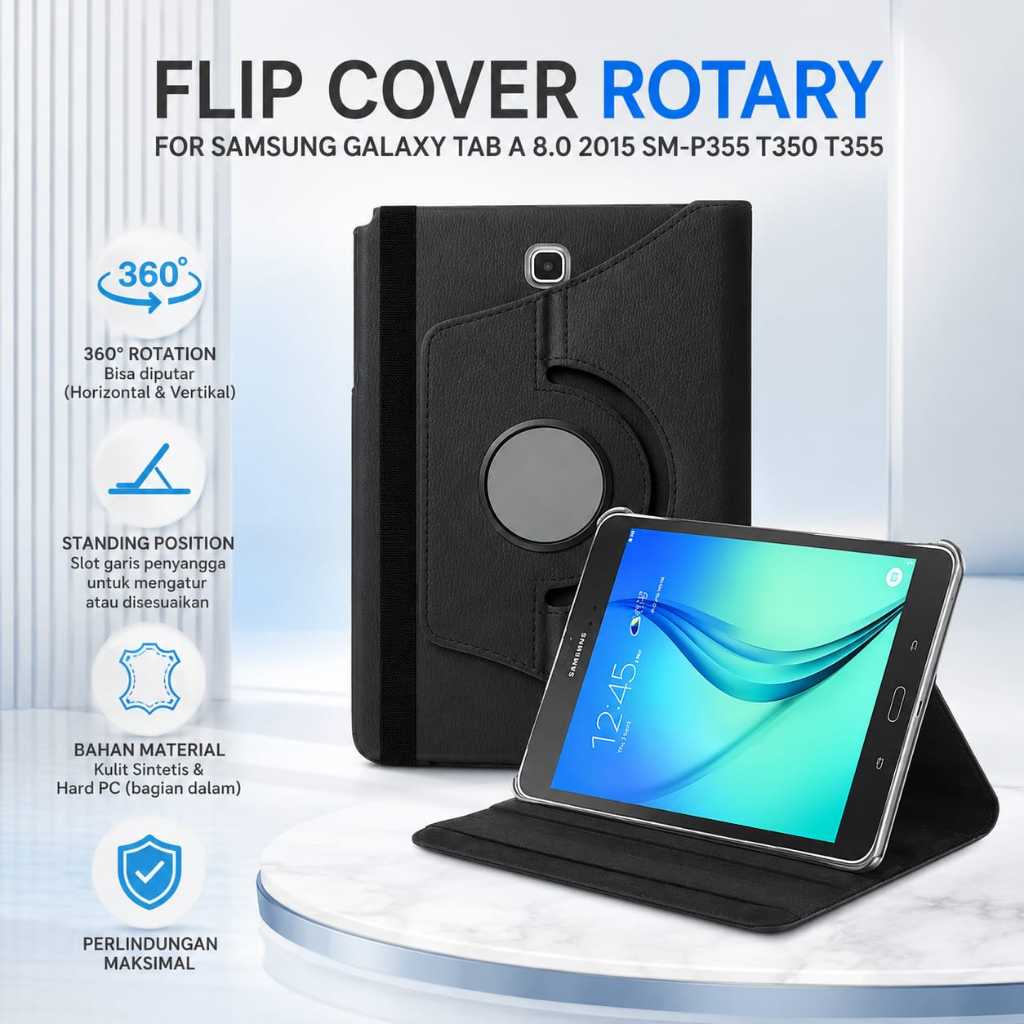 Samsung Galaxy Tab A8 2015 P355 T350 T355 8 inch Case Rotary 360 Flip Cover Casing Tablet Standing