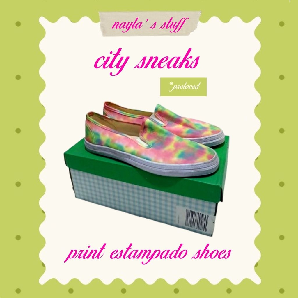 City Sneaks Print Estampado Shoes (Preloved) | BACA DESKRIPSI