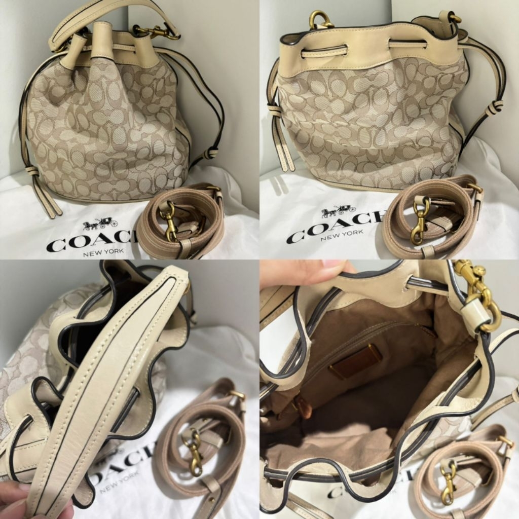 Preloved Coach Field Bucket Signature Jacquard