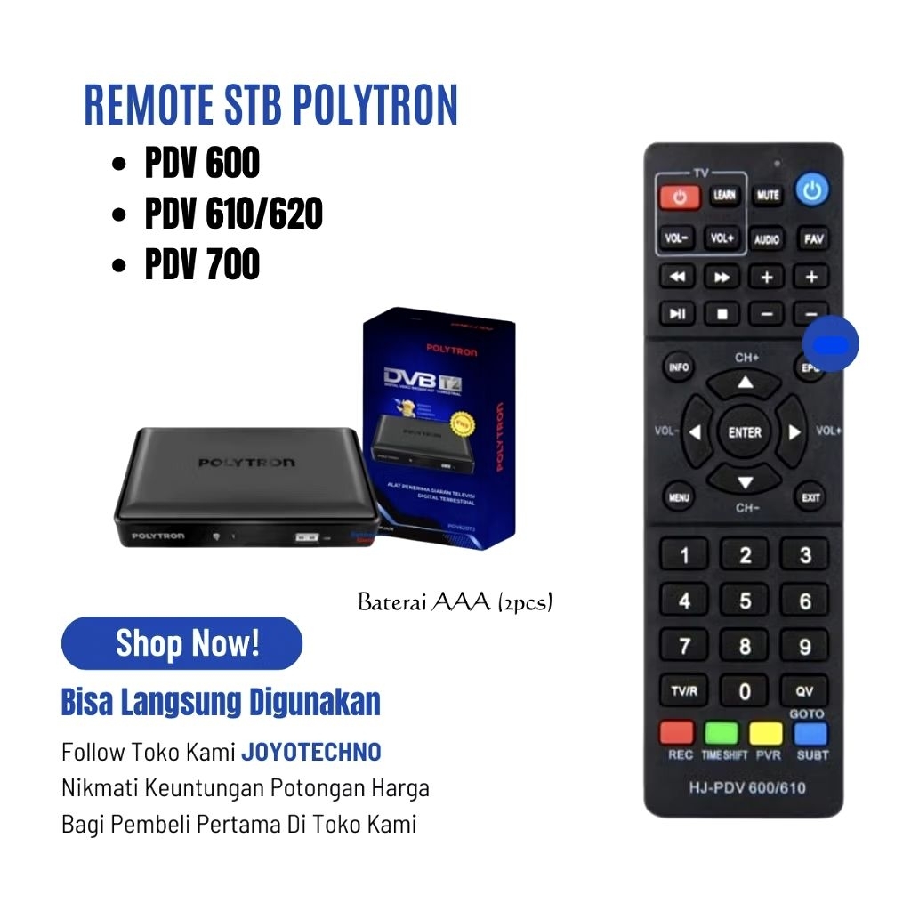 Remote Multi STB Polytron DVBT2 Multi STB PDV 600/PDV 610/PDV 620/PDV 700