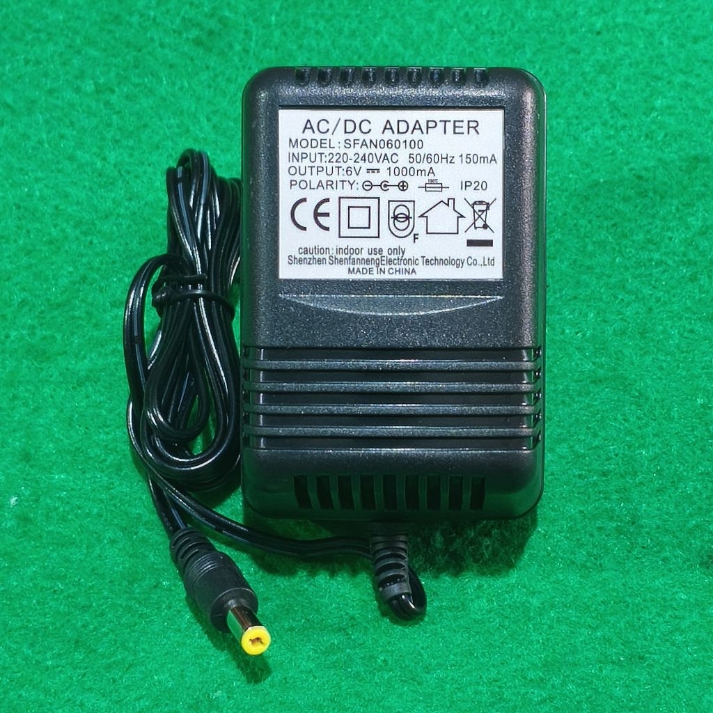 CHARGER ADAPTOR 6V 1000MA CAS BUAT AKI MOBIL MAINAN ANAK KECIL