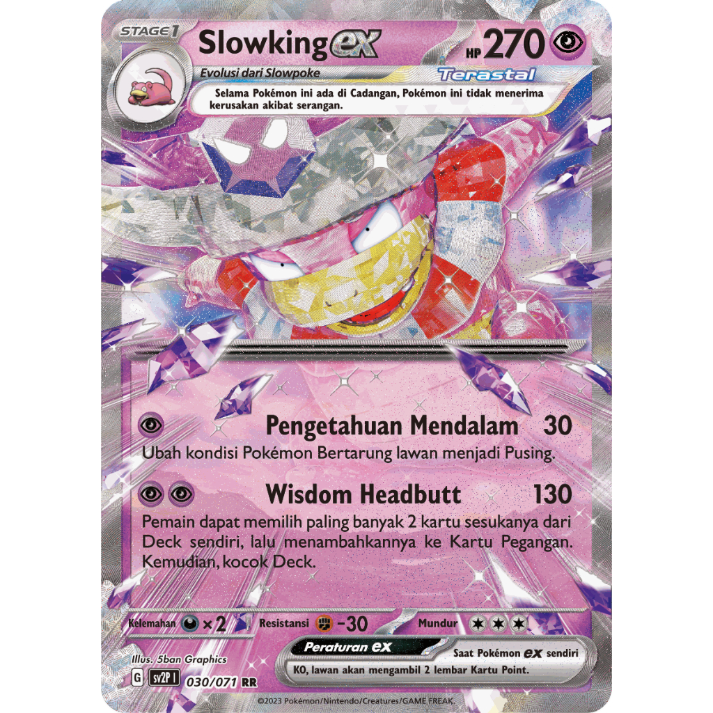 TCG Slowking EX HOLO sv2P 030/071 KARTU CARD POKEMON INDONESIA