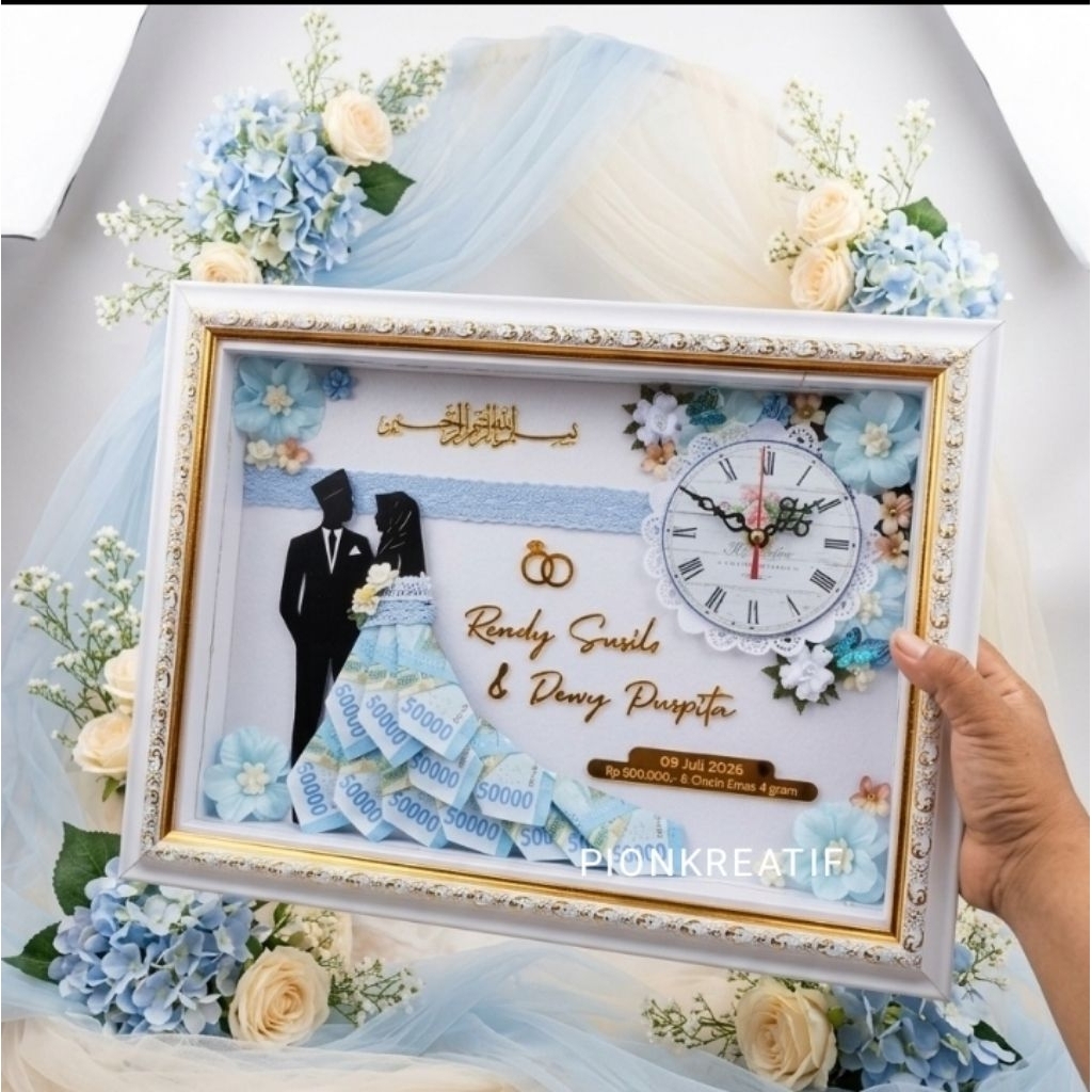 Mahar Nikah Akrilik Terbaru/Mahar Nikah Rok Pengantin/Mahar Nikah Akrilik Murah/Mahar Jam Hidup