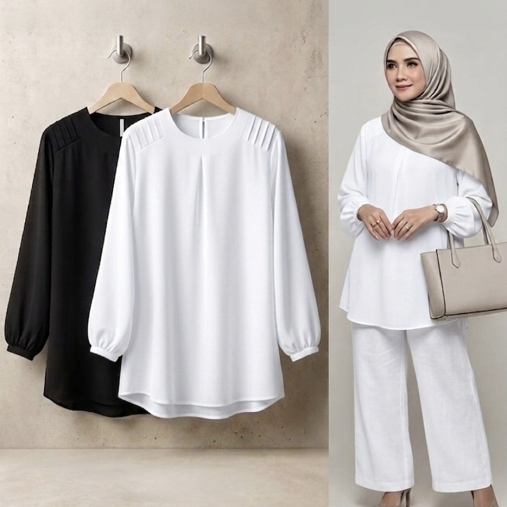 Atasan Wanita Salma Blouse Jumbo 3XL Ld 130cm 5L Ld 140cm Jumbo Crinkle Airflow Hight Quality Dewasa