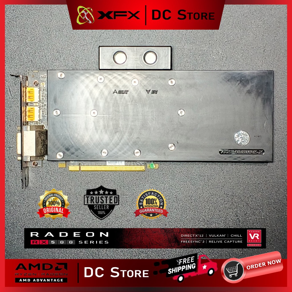 VGA AMD Radeon GPU XFX GTR RX 480 8GB Gaming Graphic Card Waterblock Water Cooling Radiator