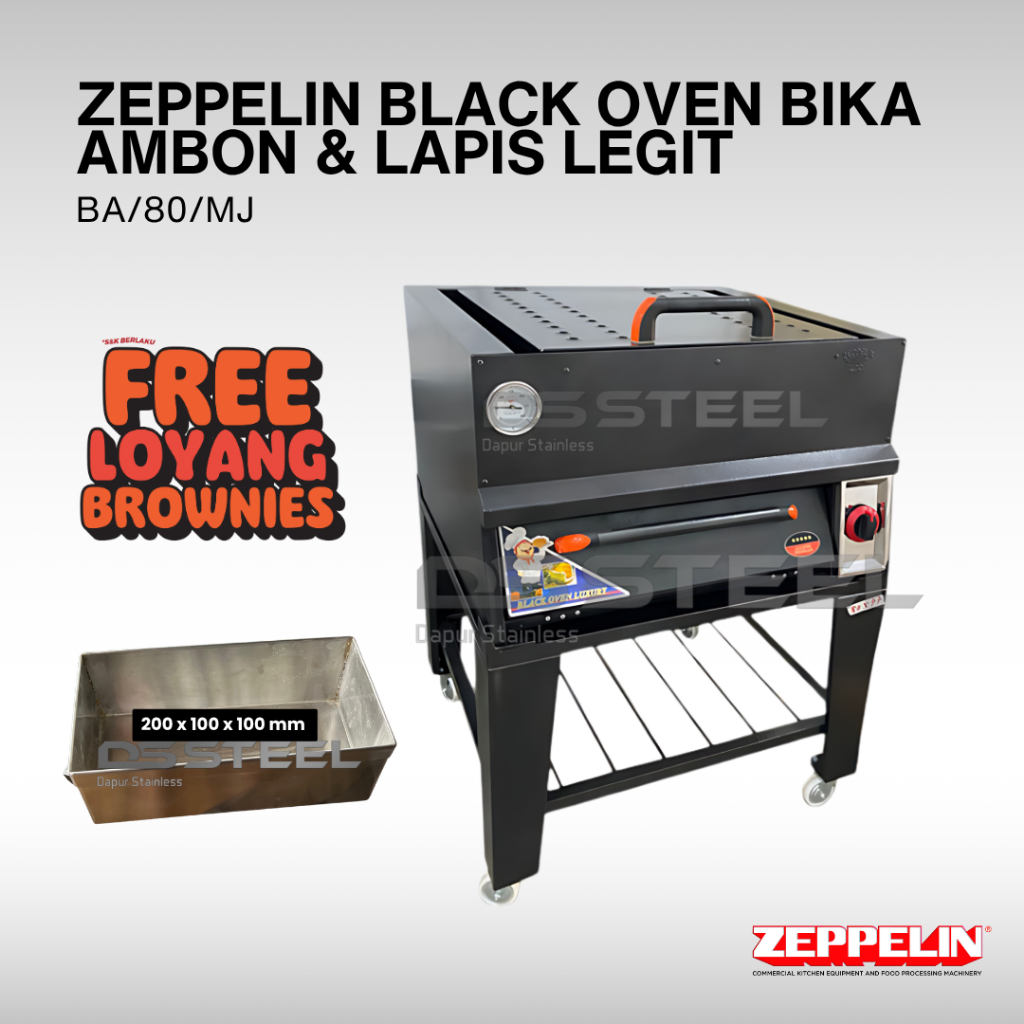 ZEPPELIN Black Oven Bika Ambon BA/80/MJ /  Oven Gas Bika Ambon BA/80/MJ