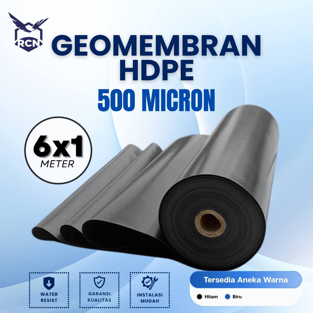 HDPE Geomembrane 500 Micron Harga Per Ukuran 6 Meter x 1 Meter (Anti Bocor, Tahan UV, Kuat & Aman)